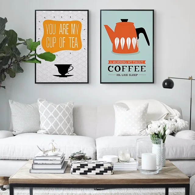NEW Tea Coffee Simple Painting Kids Boys Room Art Black And White Wall Modern NEW Tea Coffee Simple Painting Kids Boys Room Art Black And White Wall Modern