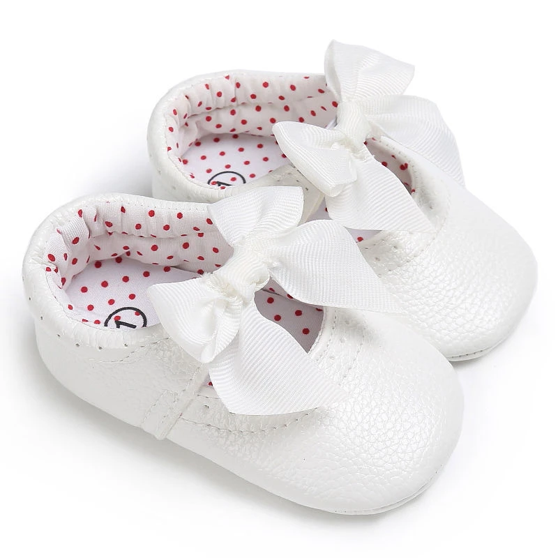 Повседневная детская обувь из искусственной кожи; обувь принцессы с бантом для новорожденных; мягкая детская кроватка; Новинка года