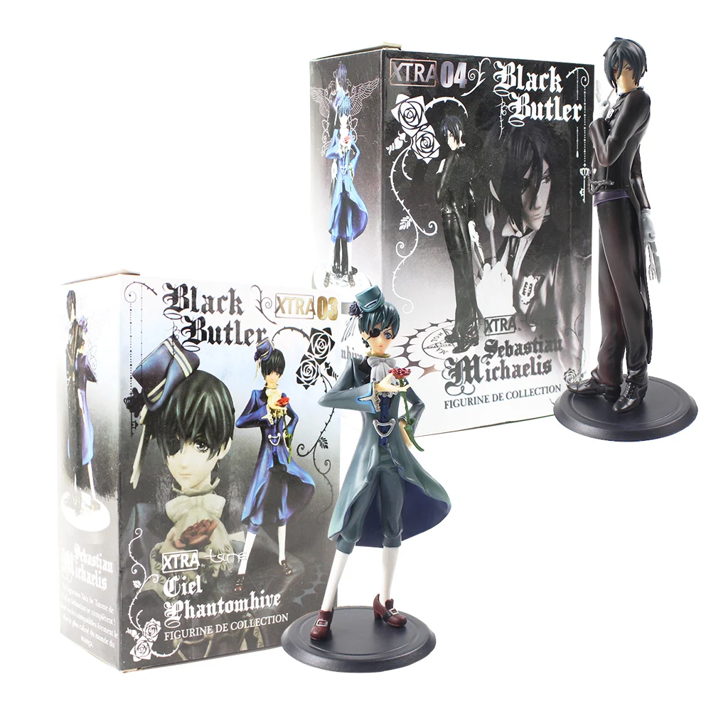 

2pcs/lot Black Butler Figure Toys Sebastian Ciel XTRA Anime Model Dolls Figurine Collection