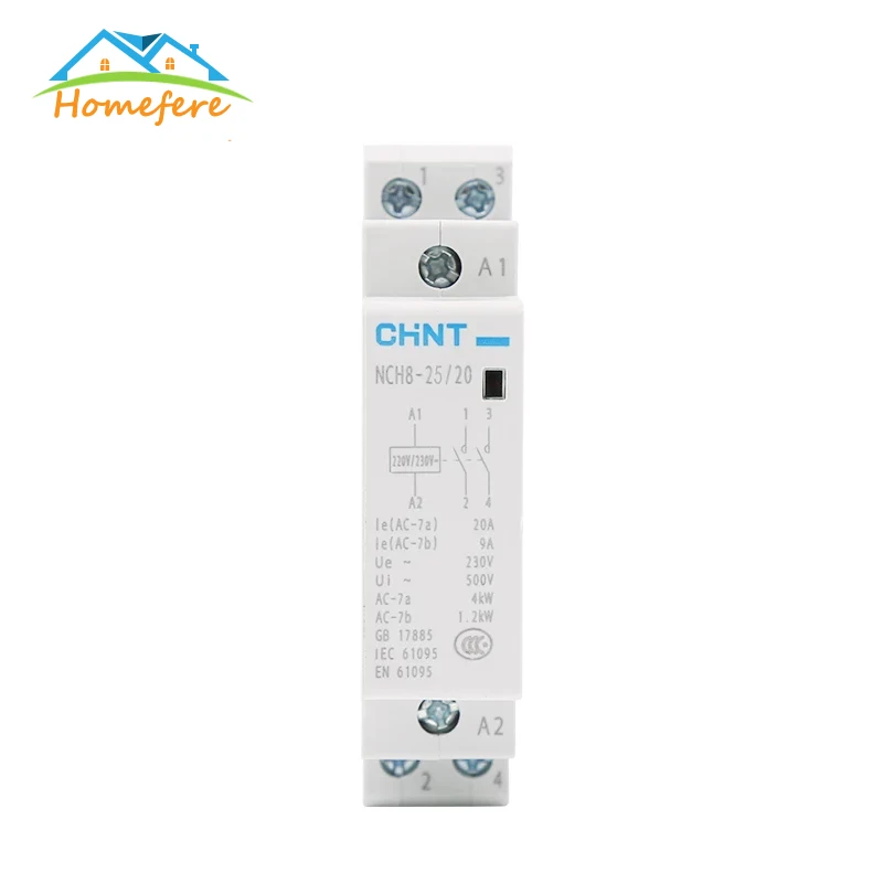 Модульный контактор переменного тока 2P 16A 20A 25A 1NO 1NC 2NO 2NC 220 В 230 50/60 Гц на din рейке для