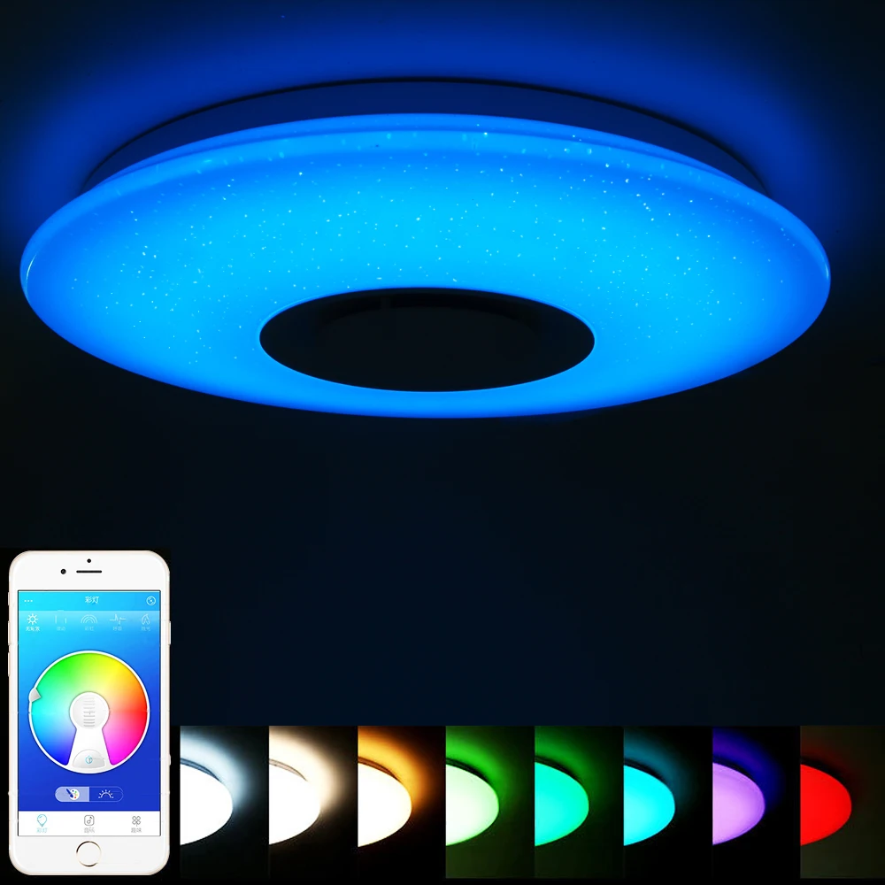  Smart LED Ceiling Lights RGB Dimmable 35W APP Remote Control Bluetooth Music Star Light Bedroom Dia