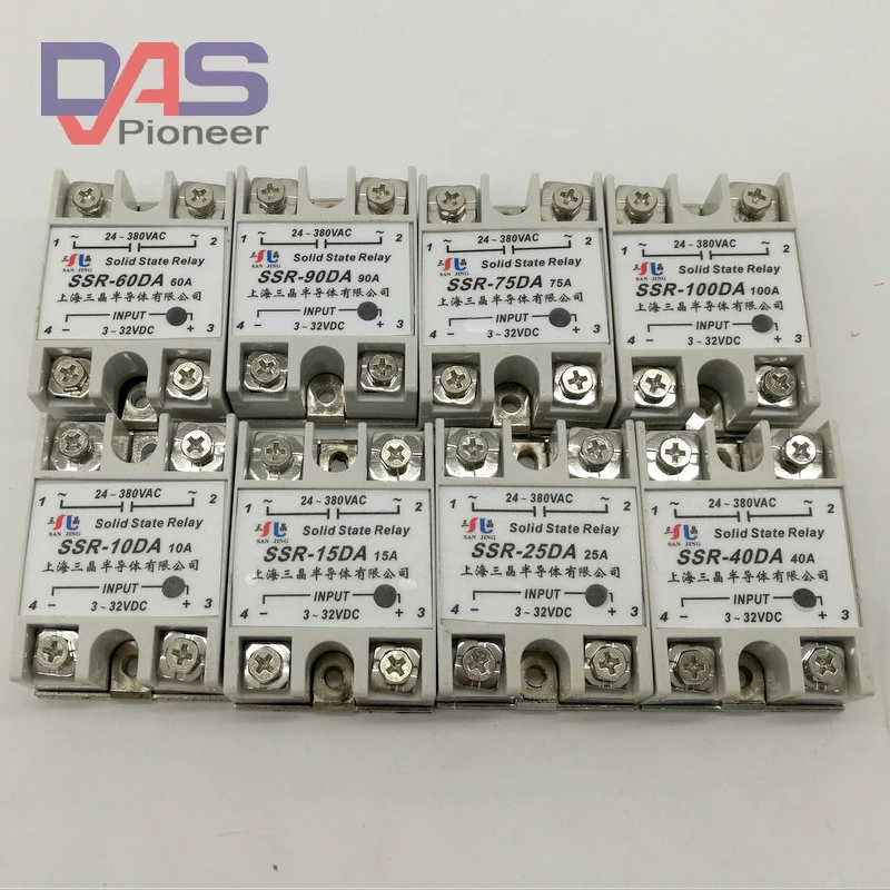 Твердотельное реле Φ SSR 10DA 10A 15A25A 40A фактически 3 32V DC TO 24 380V AC 25DA15DA 40DA|Реле| |