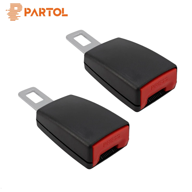

Partol 2Pcs Universal Car Seat Belt Clip Extender Safety Seatbelt Lock Buckle Plug Thick Insert Socket Car Styling Black Beige