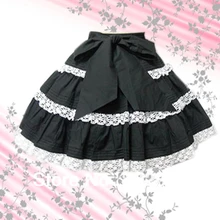 Черная многослойная плиссированная хлопковая юбка Лолиты