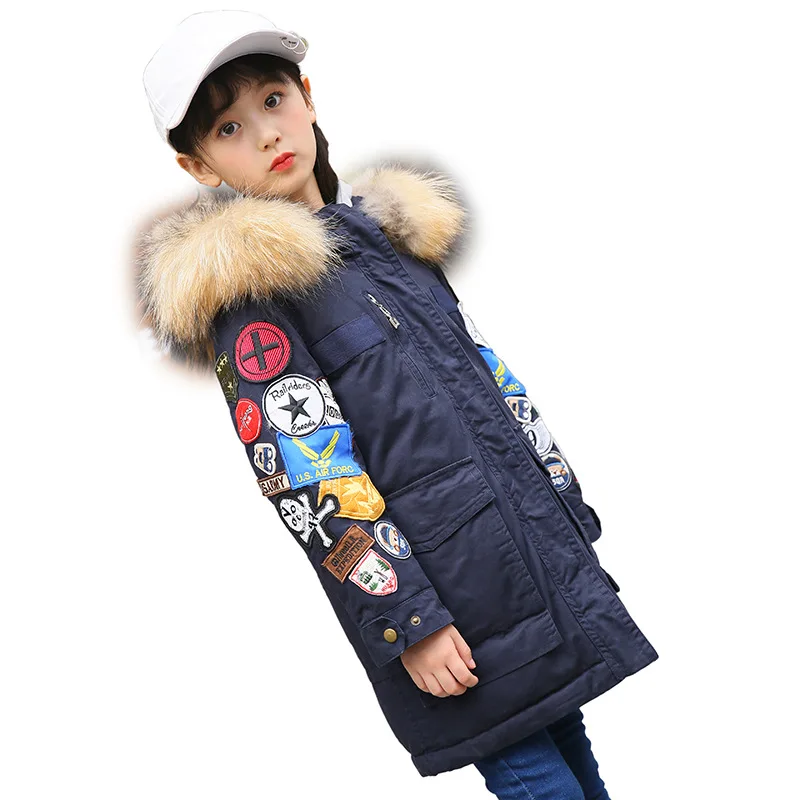 

Girls Patchwork Down Parkas Children Fashion Streetwear Padding Coat Teenage Winter Hooded Warm Cotton Outerwear Down AA51892