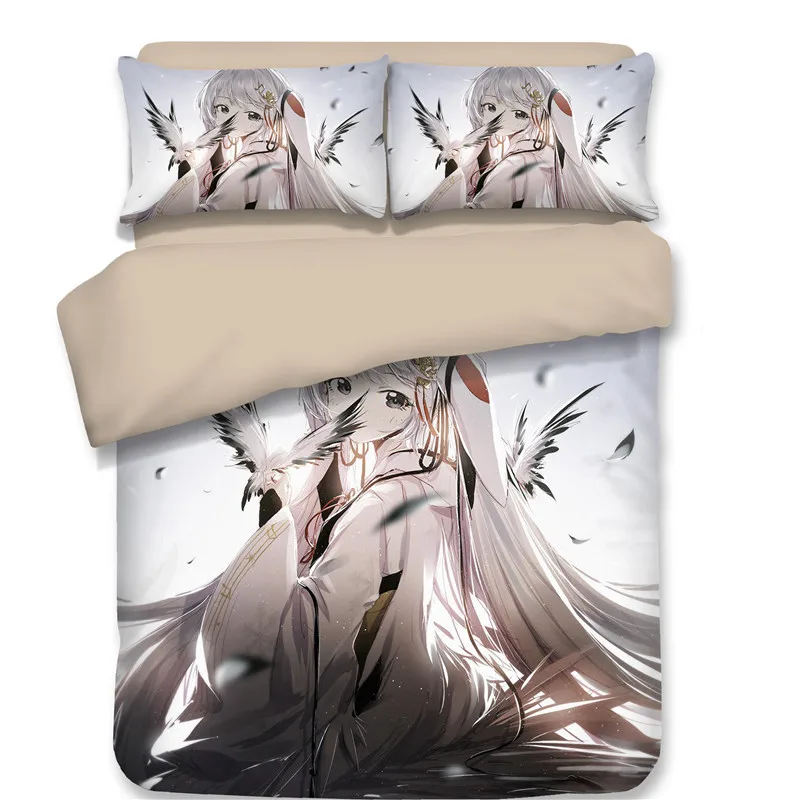 

Hot Sell 3D Snow Hatsune Miku Japan Anime Bed Sheet Duvet Cover Pillow cases bedding sets 3/4pcs teen/kid/adult home textiles