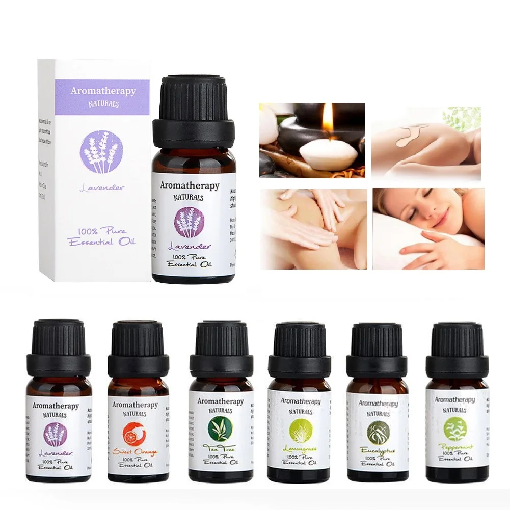 

Essential Oils 100% Pure Natural 10ml Glass Bottle For Diffuser Burner Diffusor Hair Care Eucalyptus Bio Oil Massage Lavender