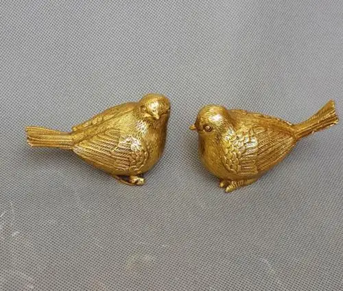 

Folk Chinese Bronze Brass Lucky Wealth Year Zodiac Fu Cock Sparrow Bronze Statue