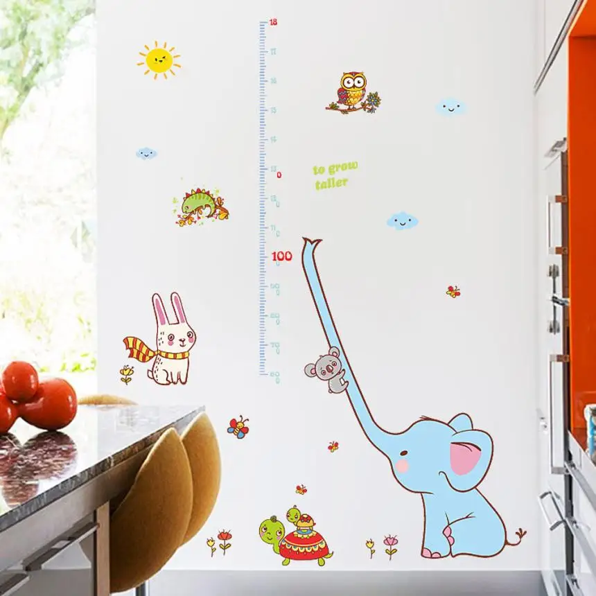 Home Decor слон детей Спальня высота размещены детский сад стены Стикеры s стены Стикеры дома Deco mirror AU13