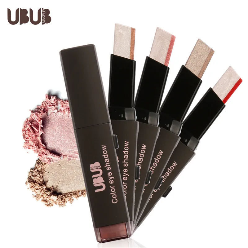 Double Color Stereo Gradient Velvet Shimmer Eyeshadow Stick Earth Color