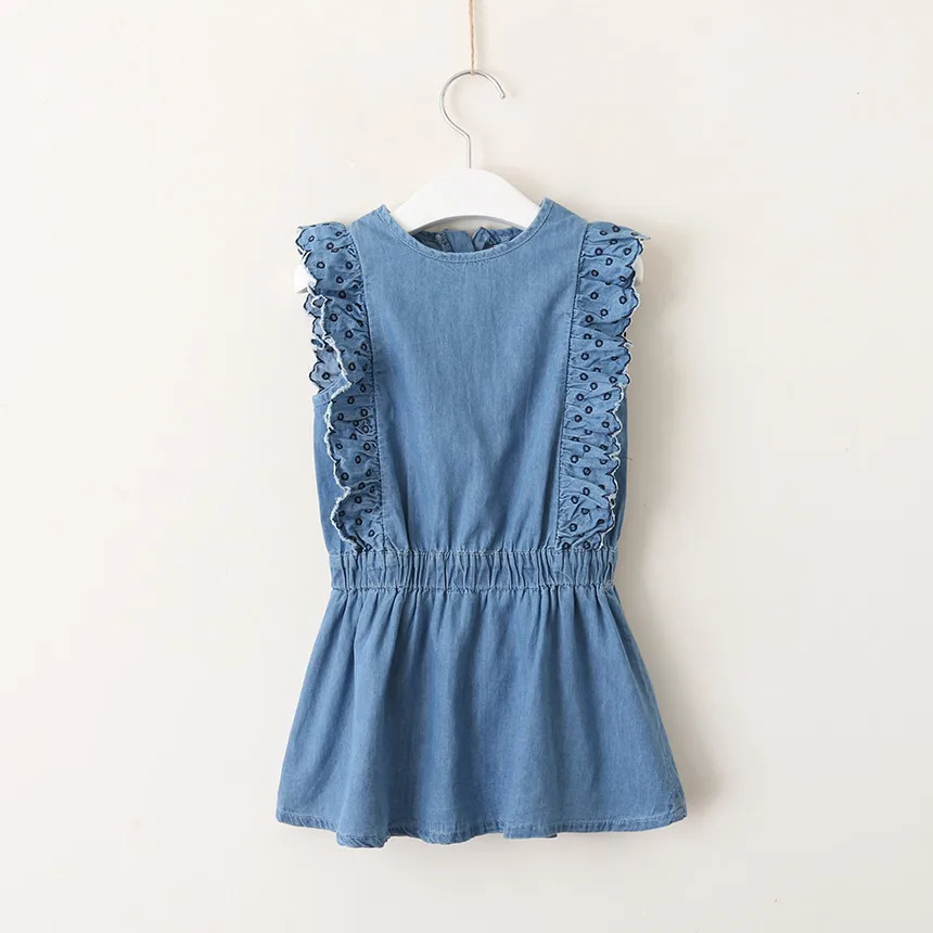 

Y80330548 2018 Kids Dresses For Girls Dress Girls Princess Dress Denim Ruffles Girls Clothes Kids Dress Children Clothes Toddler