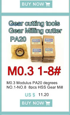 M8 модуля PA20 градусов NO.1-NO.8 8 шт./компл. HSS Зубофрезерный станок режущее устройство режущие инструменты Бесплатная доставка