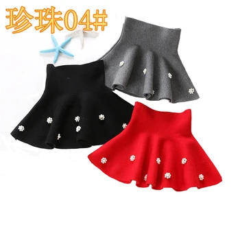 2019 New Fall and Winter Children's Clothing Girls Fashion Casual Knit Skirt Bottoming Pearl Princess Tutu Skirts Wild Child 3