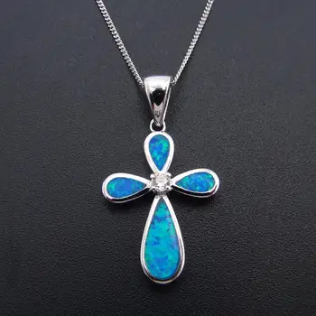 

Hot Selling Opal jewelry silver plated fire Opal Cross Pendant Charm Pendant for women without Chain