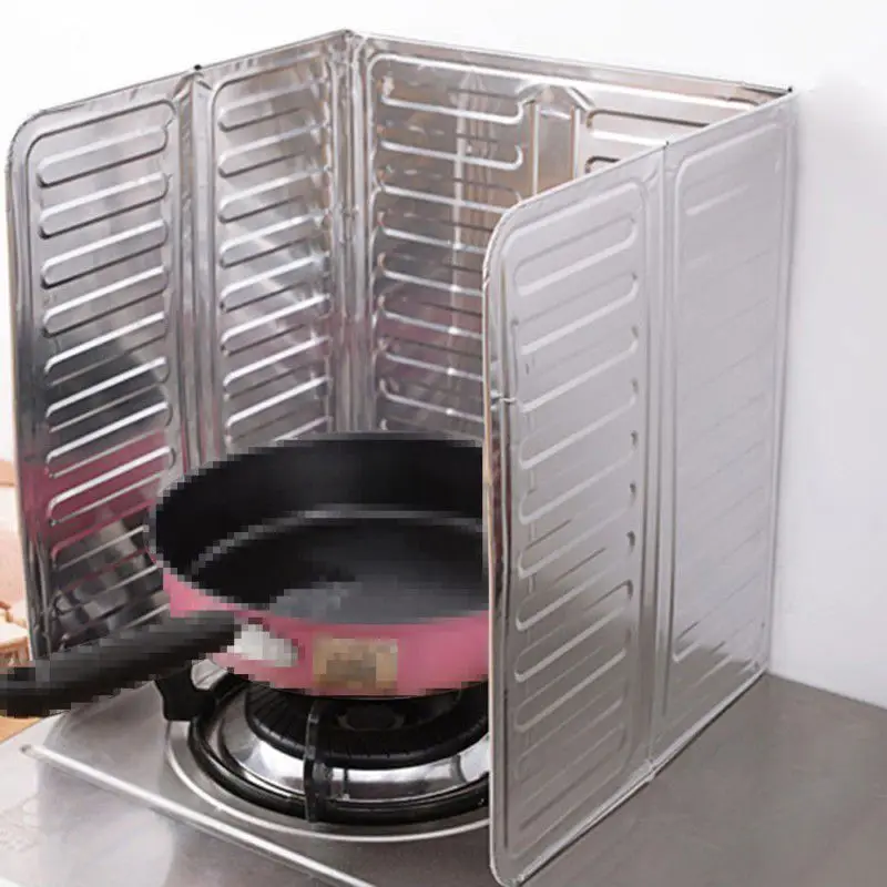1 шт. кухонная утварь газовая плита масляный дефлектор фольга изоляция готовка анти-скальдинг масло всплеск перегородка кухонные инструменты - Цвет: Серебристый