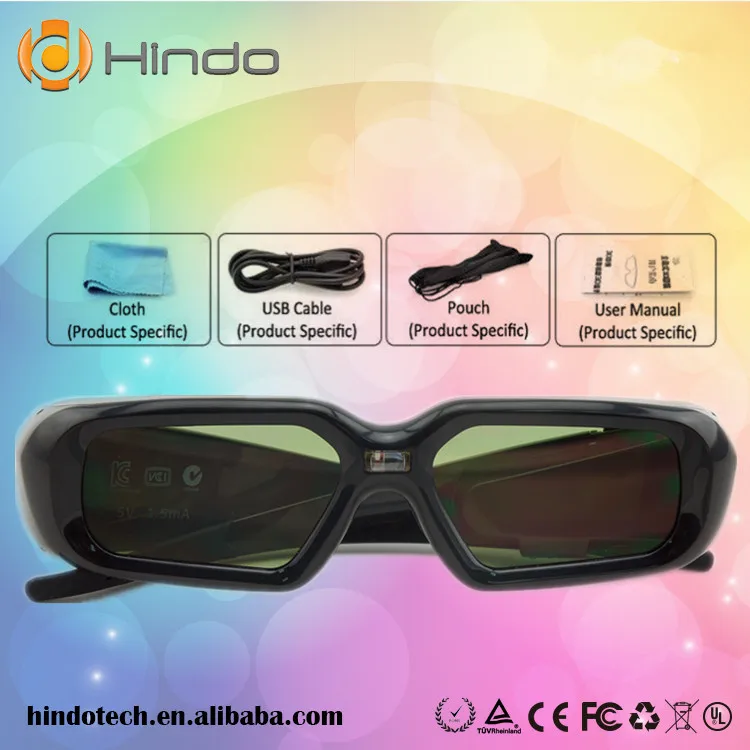 

Rechargeable 3D active shutter glasses for DLP LINK projector