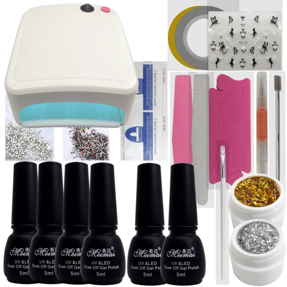Buy Manicure Kit Gel Nail Polish Set 36W UV Lamp Nails