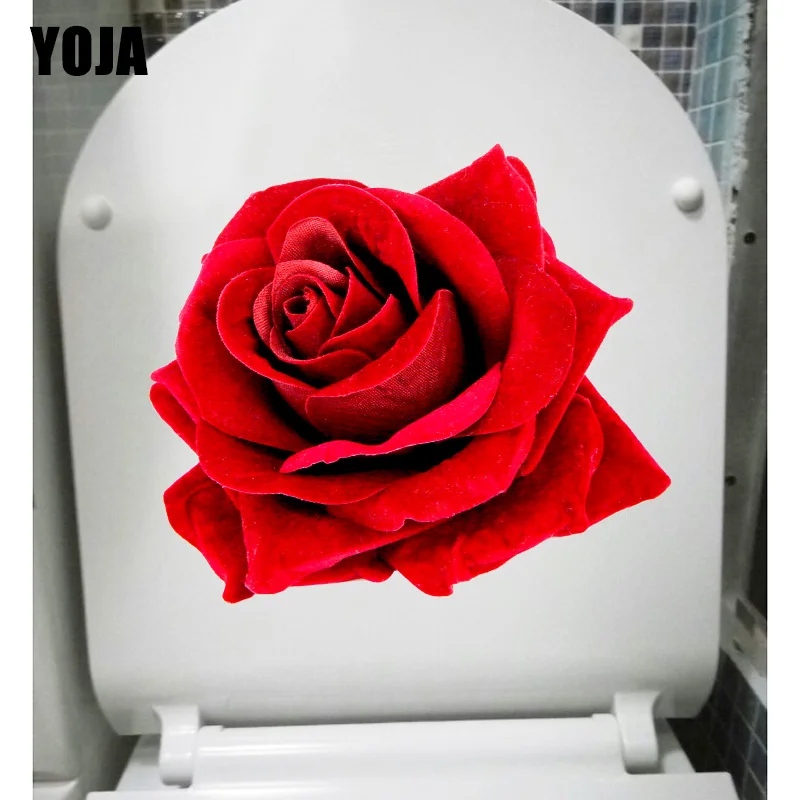 

YOJA 20.5X18CM Romantic Red Rose House Decoration Living Room Wall Sticker Personality Toilet WC Decal T1-1949