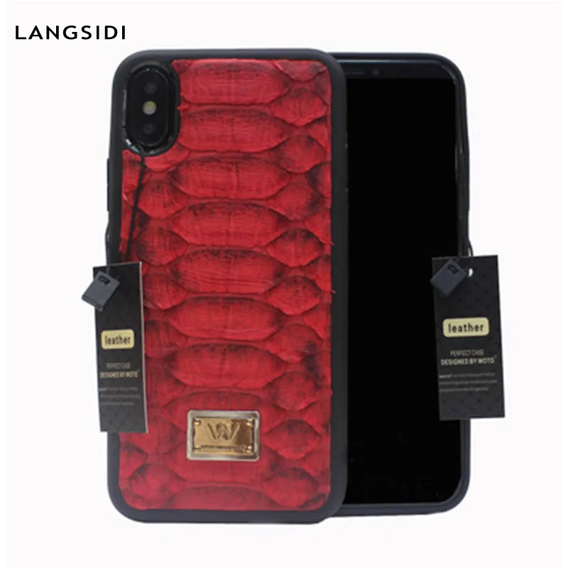 

Luxuy Leather snakeskin case For Iphone x xr xs max Shockproof Anti-fall personalized Python funda back cover For iphone 6 7 8