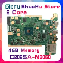 KEFU C202S For ASUS C202SA CPU N3060 4GMemory SSD 16GB laptop motherboard tested 100% work original mainboard