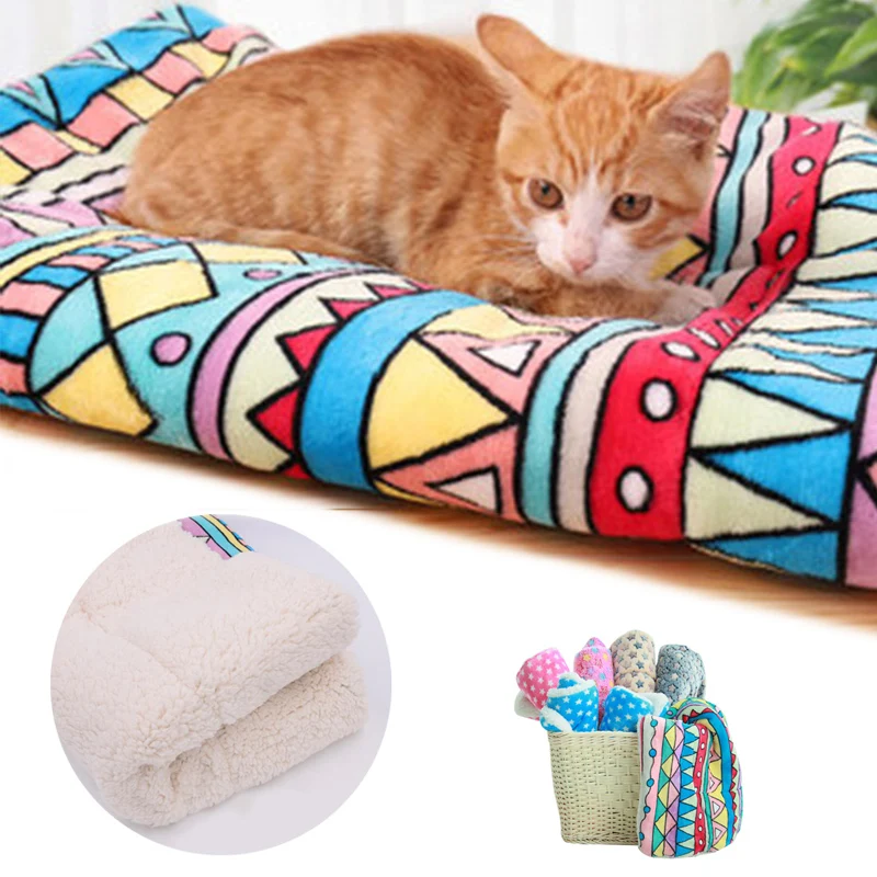 1pc Winter Foldable Pet Cushion Cat Dog Bed Rest Coral Cashmere Soft Blanket Warm Sleep Mat Sweet Dream Drop Shipping | Дом и сад