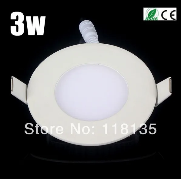 

New Ultra thin design 3 inch 3W LED ceiling recessed downlight / round square panel light, 65mm hole, 4pc/lot free shipping