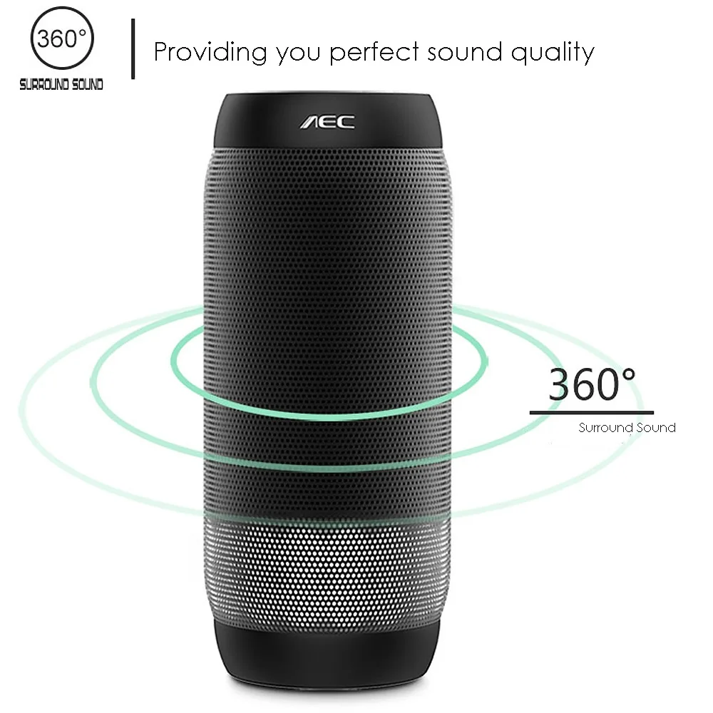  AEC colorful Waterproof LED light Portable Bluetooth Speaker BQ - 615 Pro Wireless Super Bass Mini 