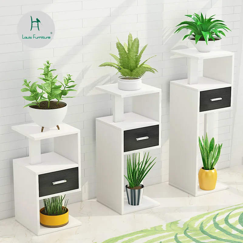 

Louis Fashion Plant Shelves Living Room Flower Rack Multi Floor Wooden Shelf
