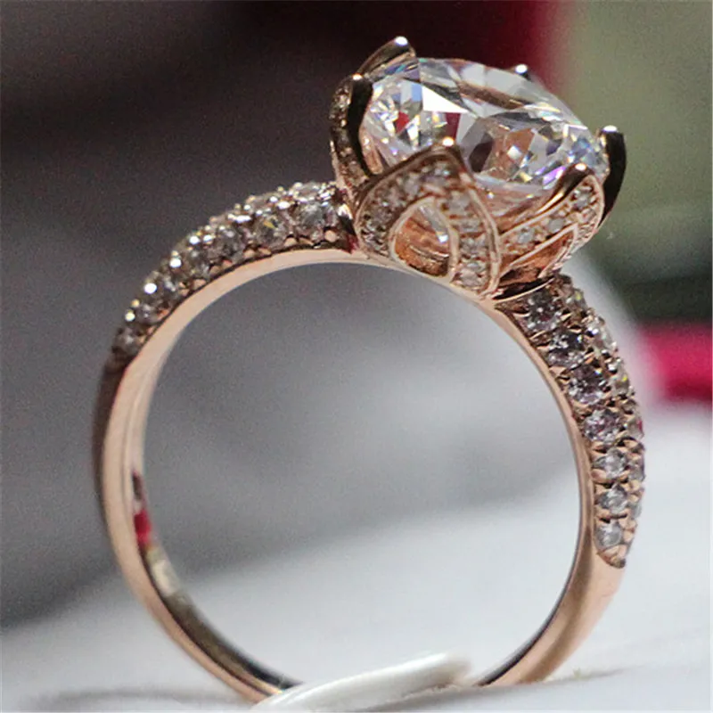 charles colvard brand lotus diamond ring 4ct round cut moissanite engagement ring solid 14k rose gold ring beauty jewelry in rings from jewelry - Lotus Wedding Ring charles colvard brand lotus diamond ring 4ct round cut moissanite engagement ring solid 14k rose gold ring beauty jewelry in rings from jewelry - Lotus Wedding Ring