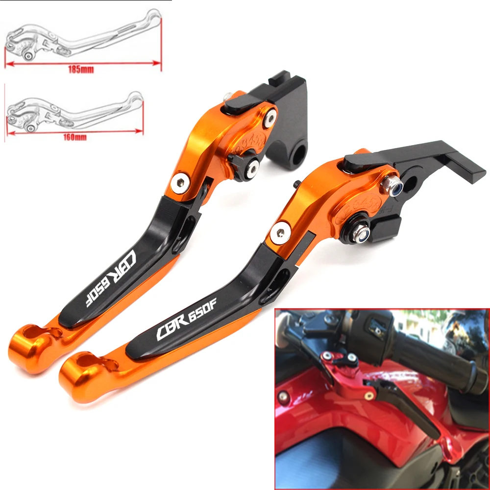 Регулируемые складные рычаги тормозной муфты CNC для Honda CBR650F 2014 2017 с логотипом