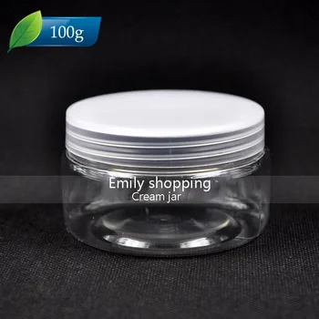 

50Pcs 100g Portable Plastic Cosmetic Empty Jar Pot Box Makeup Nail Art Cosmetic Bead Storage Container Round Bottle Transparent