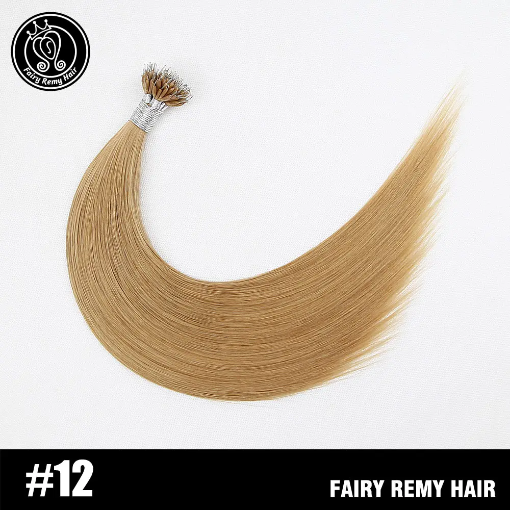 #12 Сказочные волосы remy 0,8 г/локон 16 дюймов Remy микро бусины для наращивания волос в нано кольцах ссылки российские натуральные волосы Платина блонд цвет 40 г - Цвет: #12