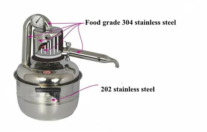 Высокое качество нержавеющая сталь 10л Новое Домашнее использование вино пивоварения машина вино дистиллятор сделать вино и цветочное масло самостоятельно