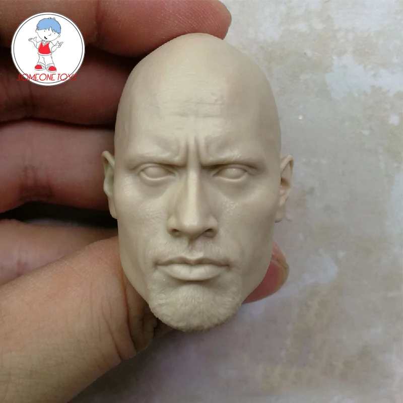 Неокрашенная голова Dwayne Johnson в масштабе 1/6 самодельная резьба по голове Форсаж