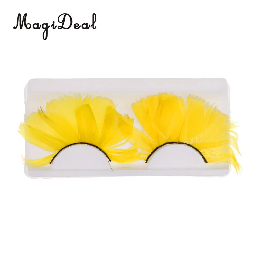 Feather Eyelashes Eye Lashes for Party Dance Halloween Costume Makeup Yellow Fashion Color High quanlity