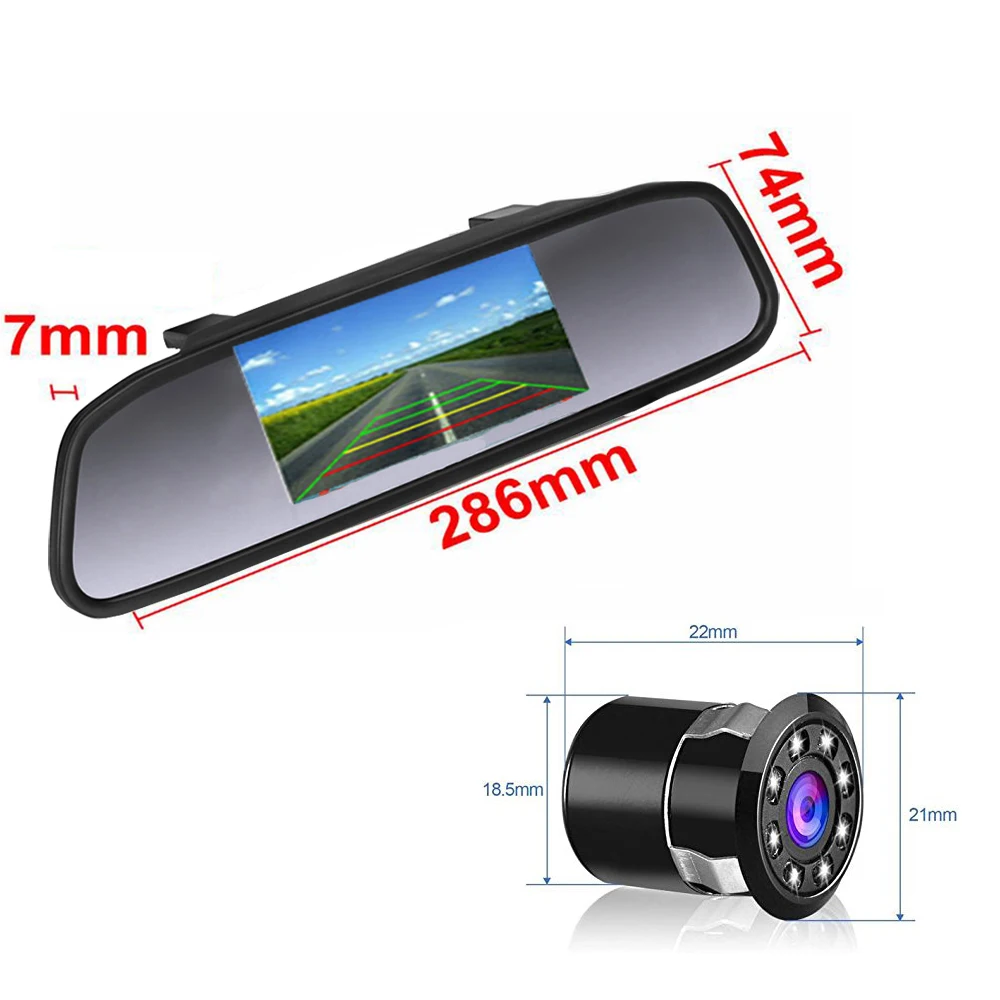 Новейший 4,3 дюймовый TFT lcd Автомобильный зеркальный монитор заднего вида для камеры заднего вида CCD Видео Авто помощь при парковке Реверсивный автомобиль-Стайлинг