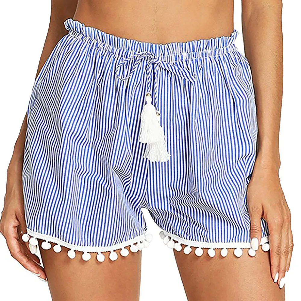 Ladies Fashion 2018 New Shorts Womens Plaid Mid Loose Waist Hot Shorts