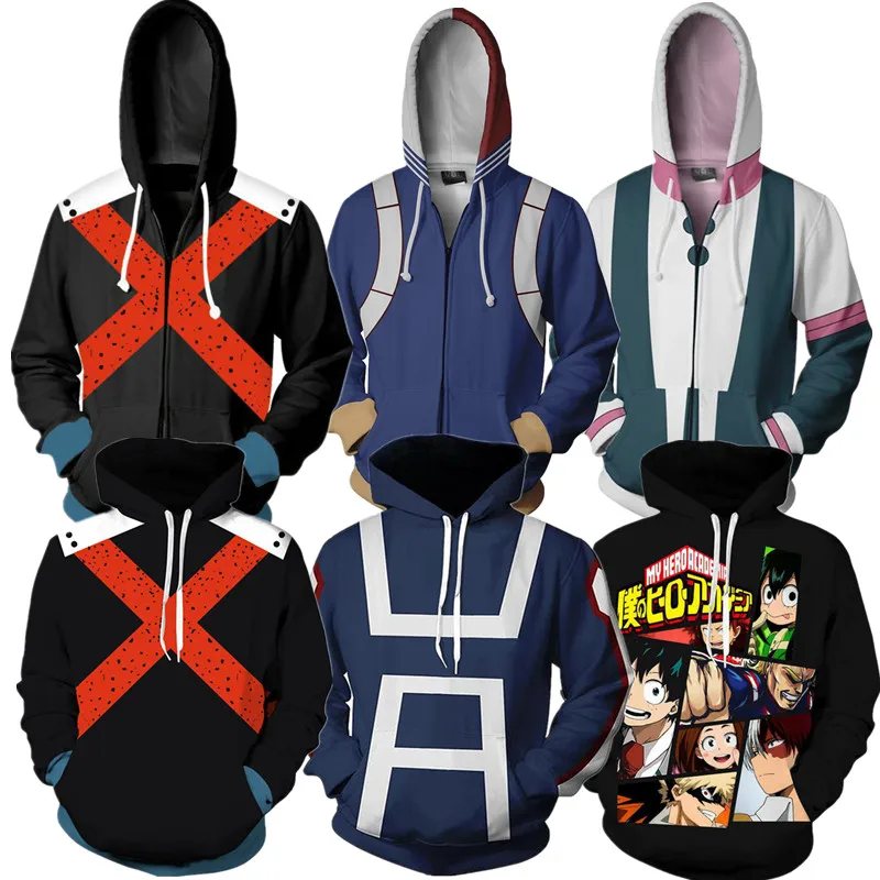 

My Boku no Hero Academia Cosplay Costume Todoroki Shoto Asui Tsuyu Hoodies Sweater T-shirt Pants School Coat for Men Adult Boys