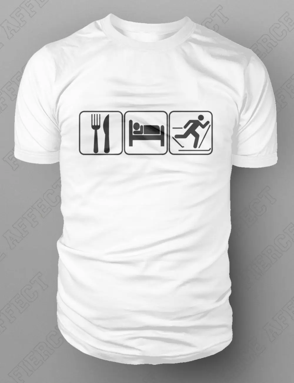 Eat Sleep Лыжная футболка для катания на лыжах и горных лыжах Xc Touring футболка для мужчин новая мужская футболка с принтом летние Потрясающие футболки - Цвет: Белый