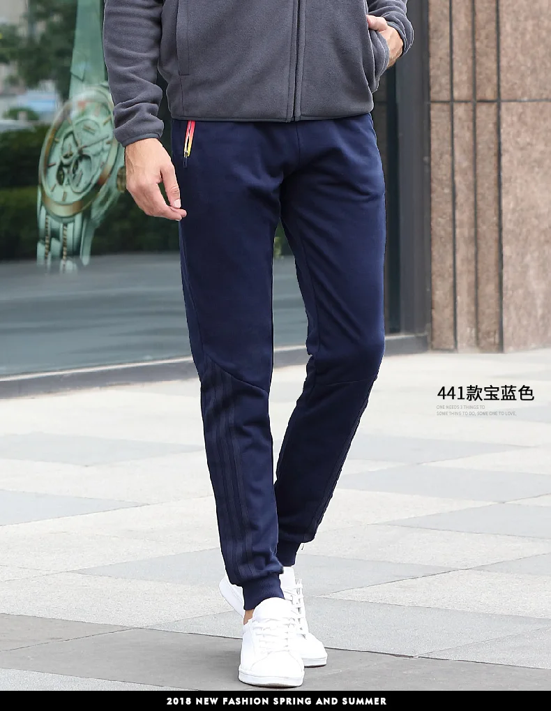 Men Pants Spring Autumn Sweatpants Joggers Male Side Stripe High Street Casual Long Trousers Aesthetic Pants Gray Blue AKLN441