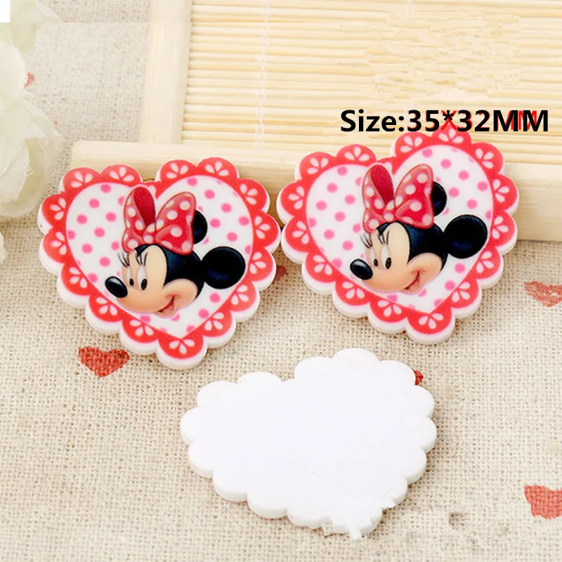 

20Pcs/lot Cute Micke Minnie Flat Back Resin DIY Cabochons Planar Kids Gift Cartoon Character Free Shipping Charms Accessories