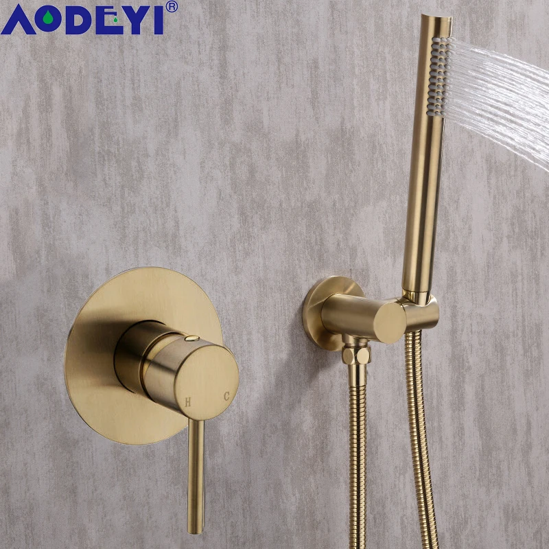 AODEYI латунная ручная Лейка для душа с поворотным клапаном и кронштейном шланг из