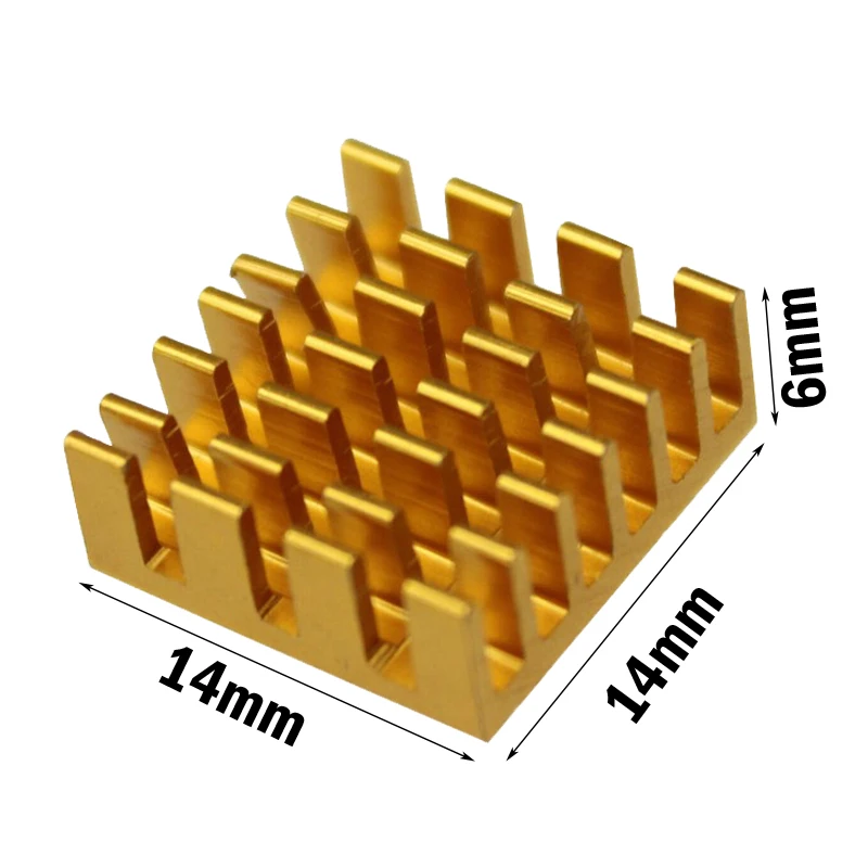 50 шт. Gdstime 14x14x6 мм алюминиевый радиатор чип процессор GPU VGA ram светодиодный IC Радиатор кулер