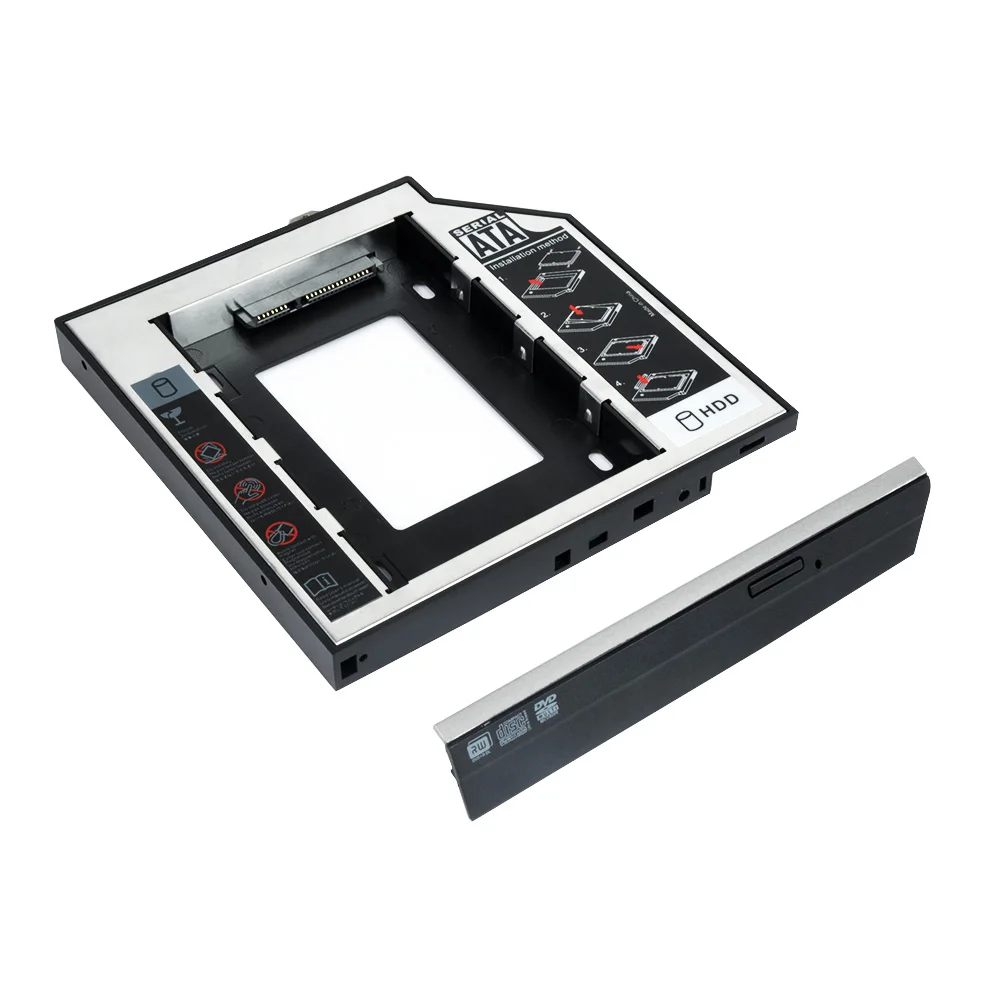DeepFox 2nd HDD Caddy 12,7 мм SATA 3,0 2," 2 ТБ SSD чехол для жесткого диска с панелью для ноутбука hp 8460 CD DVD rom