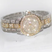 2017 Hot Sale Famous Brand Bling Watch Women Luxury Austrian Crystal Watch Rose Gold Shinning Diomand