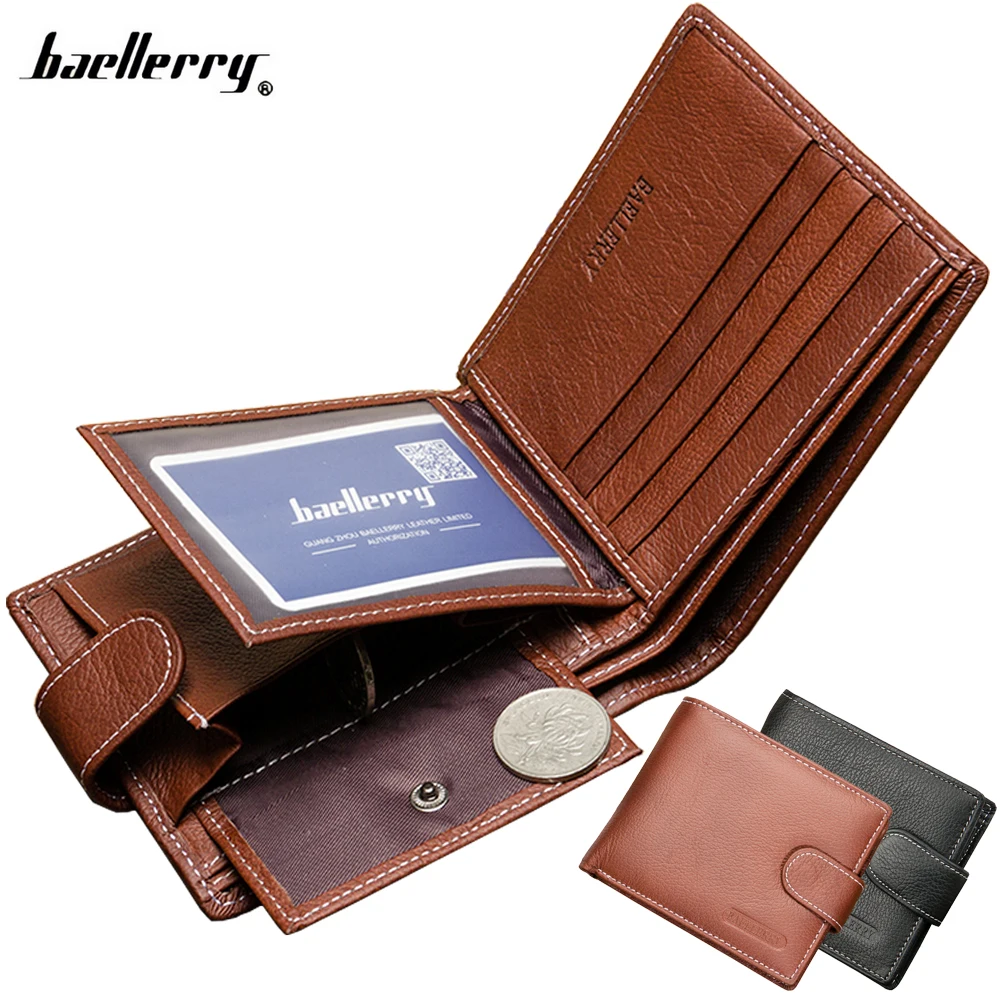  Men Short Vintage Wallets Balck Brown Bifold Wallet Male Designer Leather Card holder With Zipper Coins Wallet Purses Pockets 