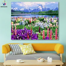 Сделай Сам картинки для раскраски по номерам с цветами поле цветок море картина Рисование по номерам в рамке дома