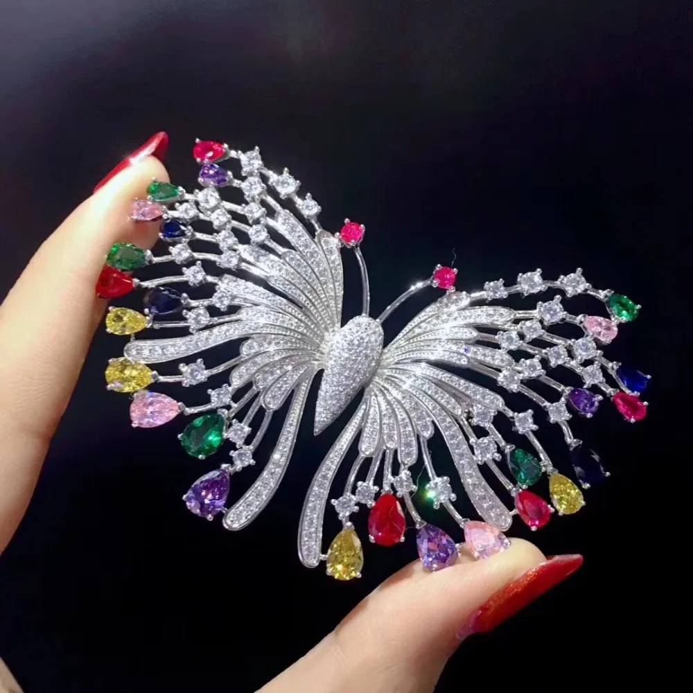 925 sterling silver with cubic zircon butterfly brooch pins multi color fashion women jewelry free shipping цена 925 sterling silver with cubic zircon butterfly brooch pins multi color fashion women jewelry free shipping цены онлайн