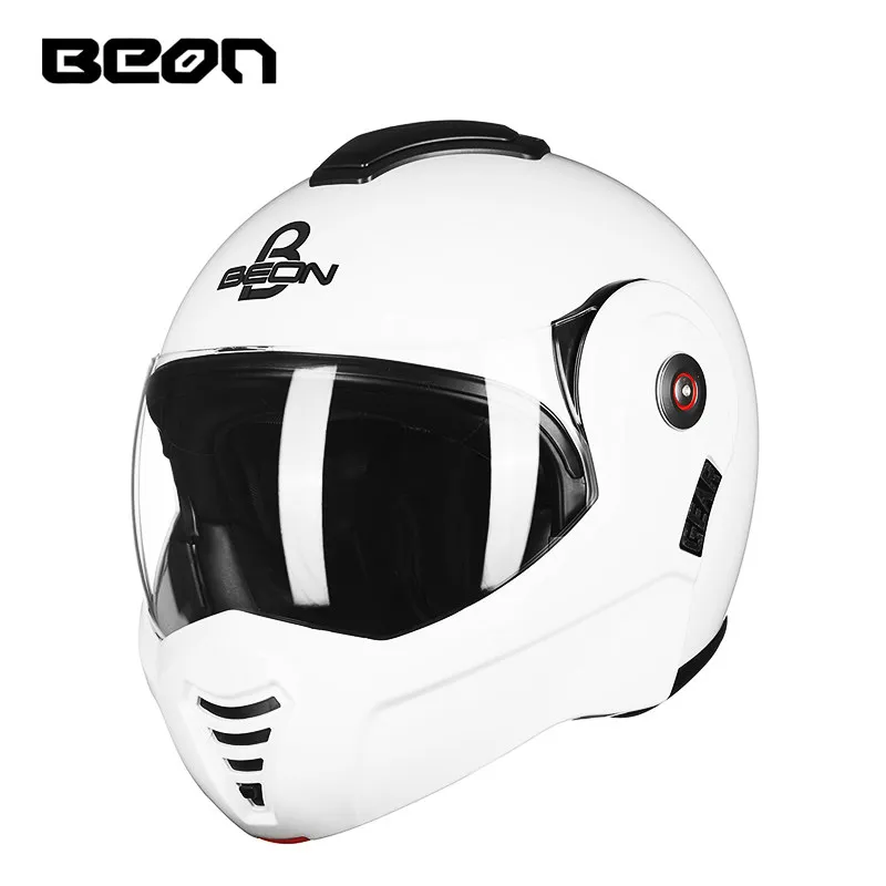 BEON B-702, откидной мотоциклетный шлем, модульный, открытый, полный, лицевой шлем, мотоциклетный шлем, мотоциклетный шлем, шлемы, одобренный ECE - Цвет: white