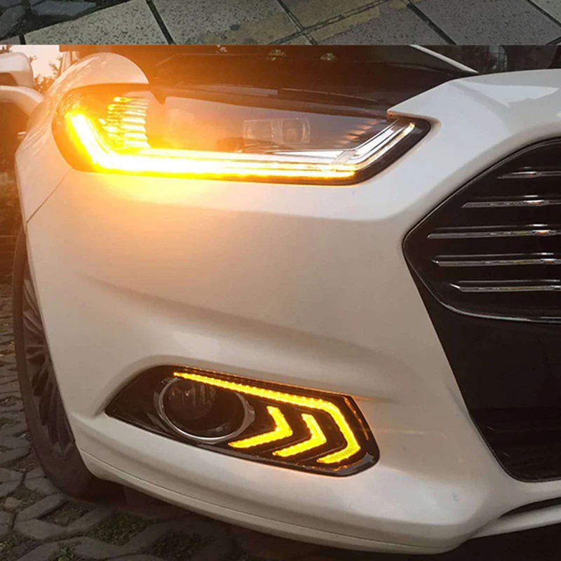 ROADOT 2pcs 12V Car DRL LED Daytime Running Light Fog lights For Ford